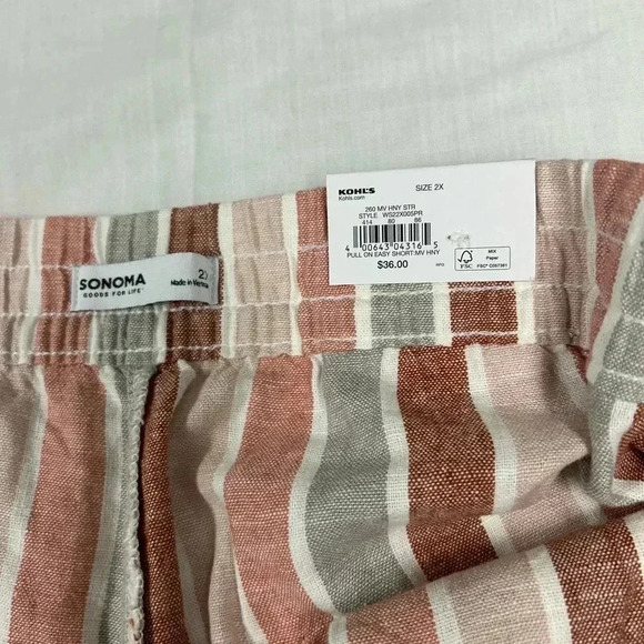 NWT Women’s Sonoma Striped Shorts With Ultra Comfort Waistband Size 2XL XXL - Picture 3 of 4